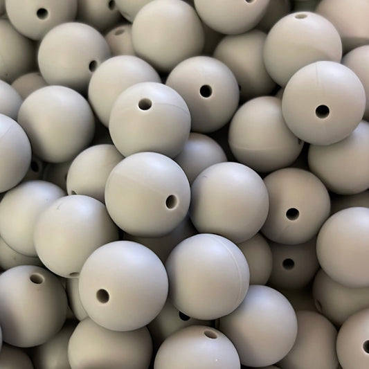 Silicone Bead Light Grey S12 A05-08  - 15mm - 10 pack