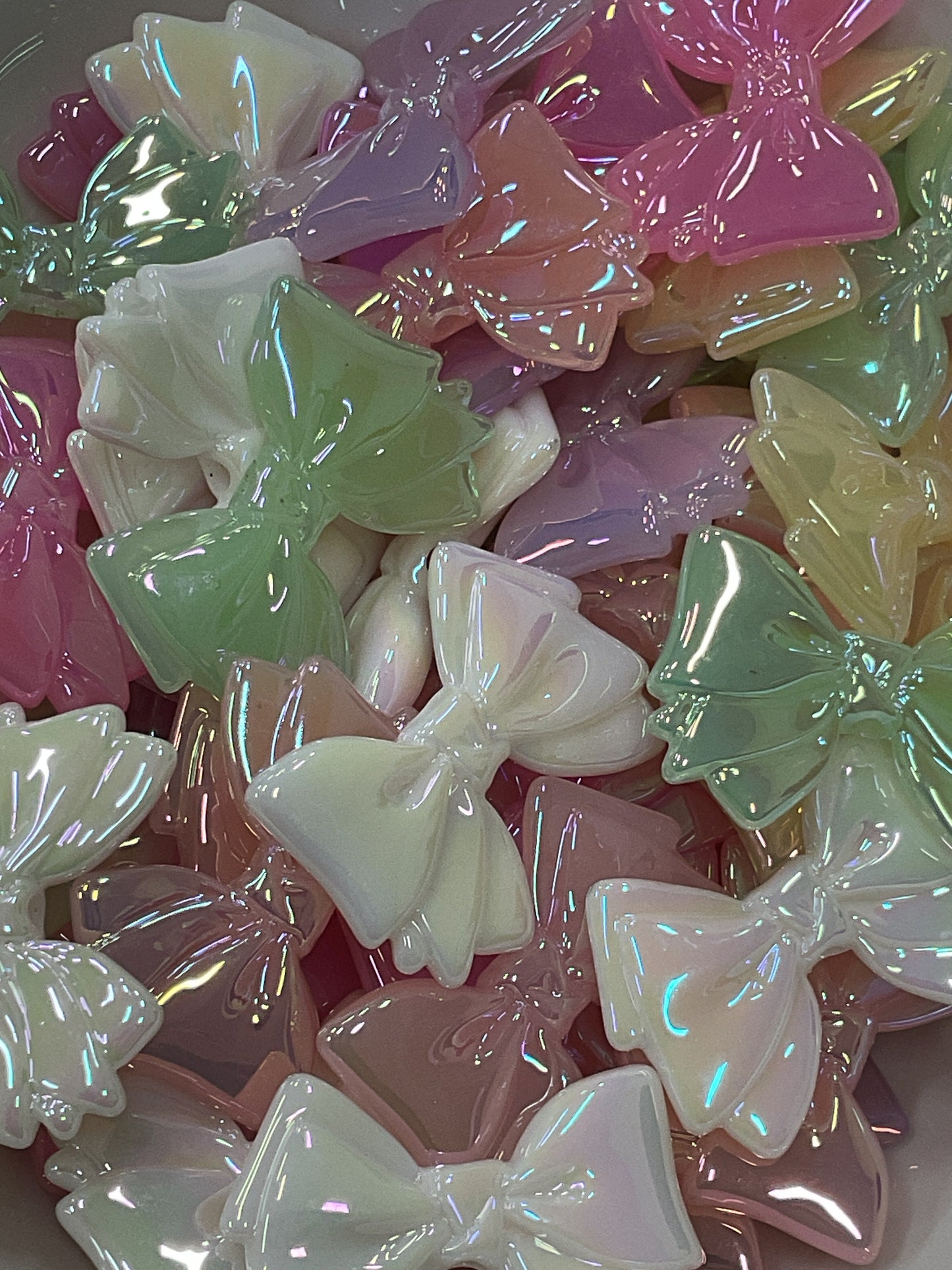 Acrylic Bow Mix Random Colors 10 pack 1.5 inch in width - mix - will have duplicates