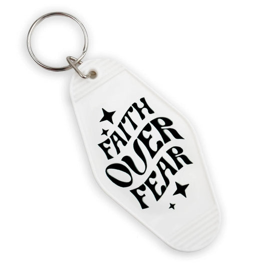 Master Maker Crafts -  UV DTF Decal - Faith Over Fear 4 Set 2" (Keychain NOT Inclued)