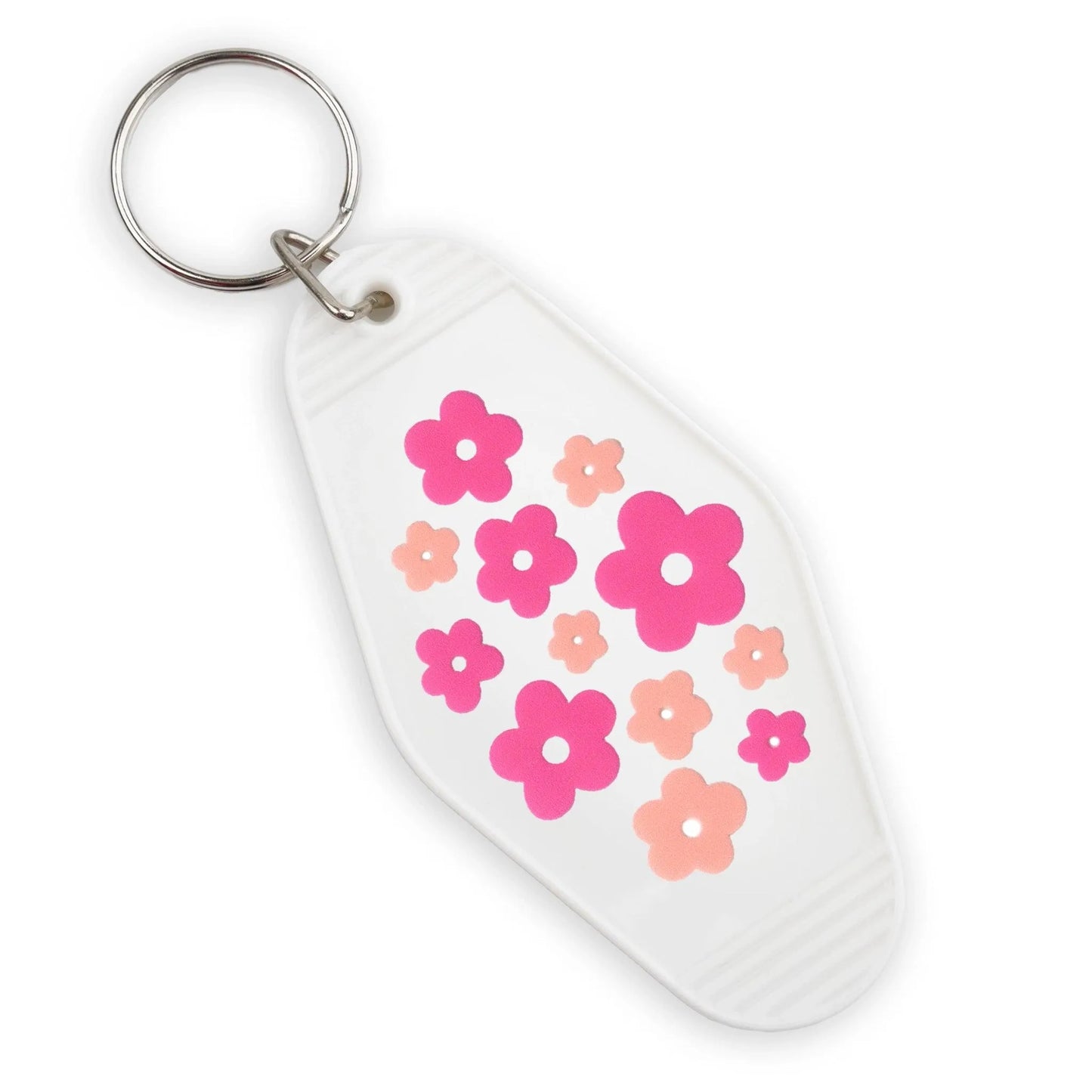 Master Maker Crafts -  UV DTF Decal - Flowers Retro Pink 4 Set 2" (Keychain NOT Inclued)