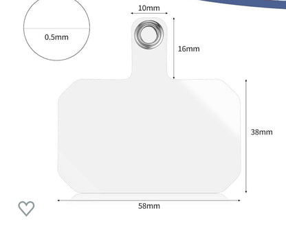 Transparent Phone Charm Tab - Perfect for wristlets or beaded keychain. Never lose your phone