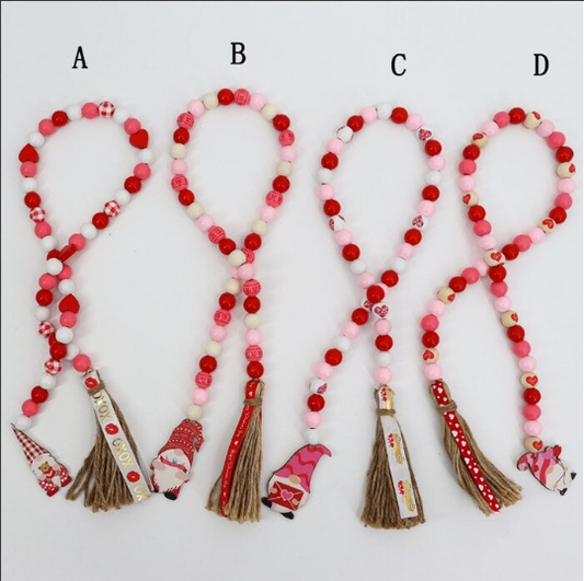 Valentine Garland Wooden Beads