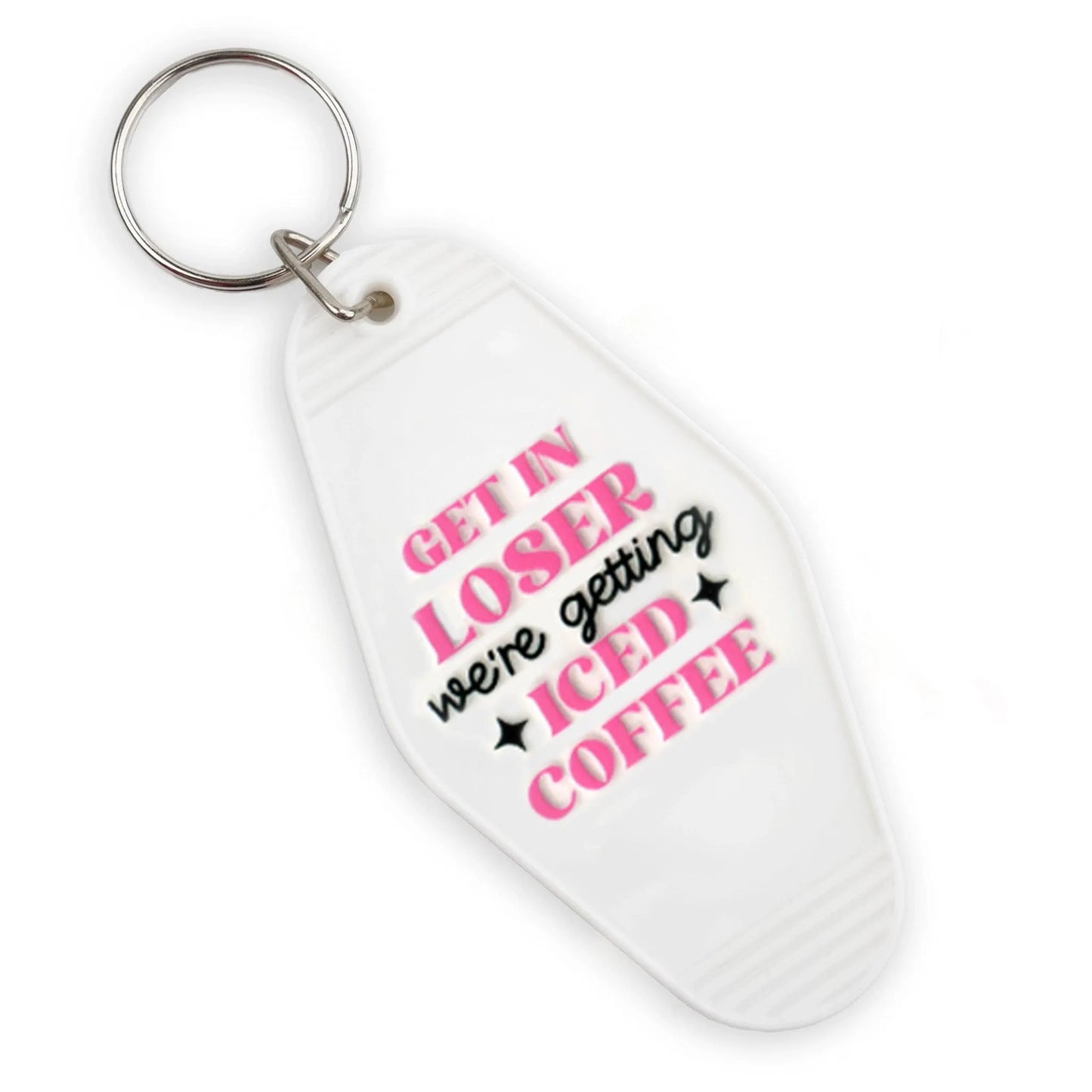 Master Maker Crafts -  UV DTF Decal - Getting Iced Coffee 4 Set 2" (Keychain NOT Inclued)