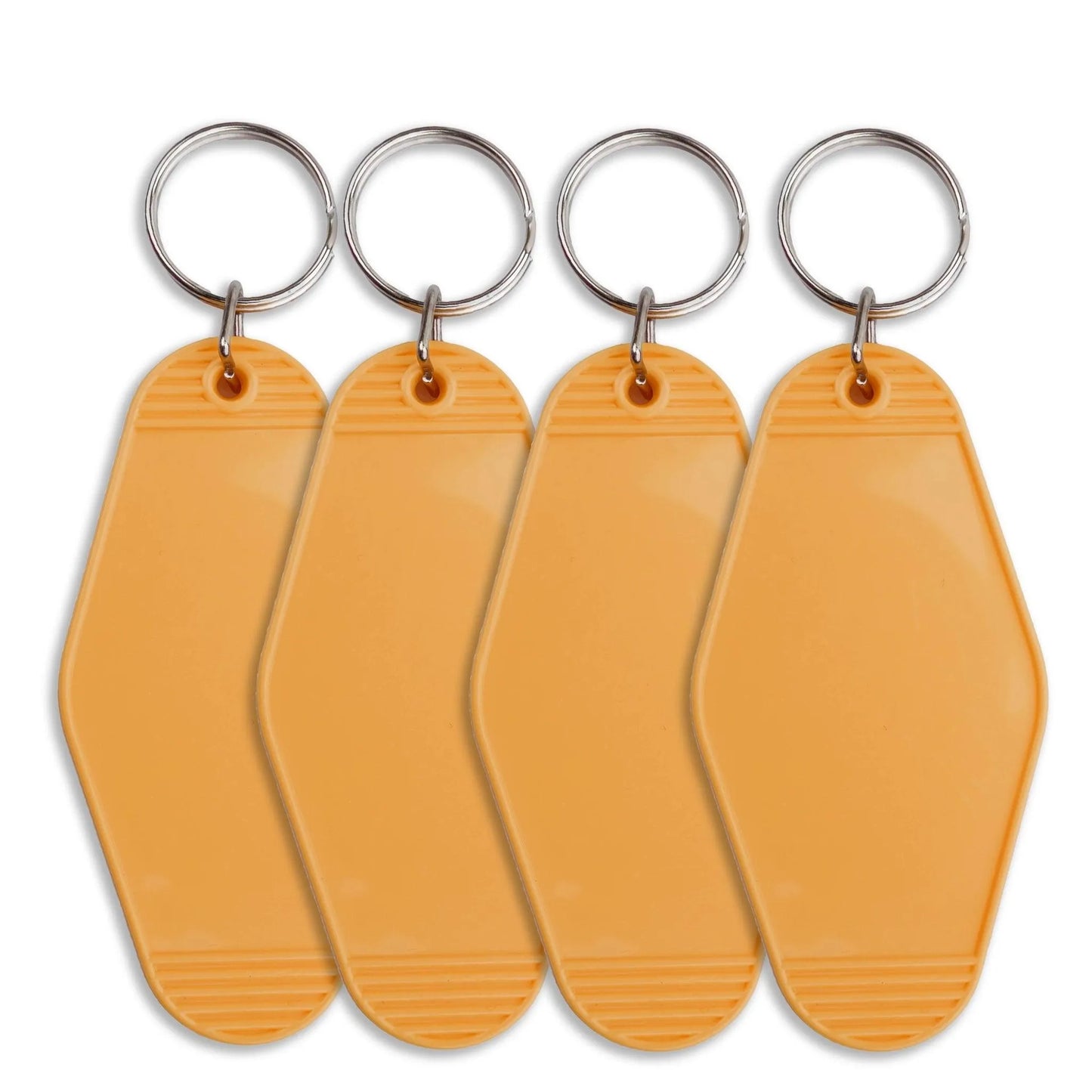Master Maker Crafts -  Retro Motel Keychain with Silver Ring - Gold (4 per Set)