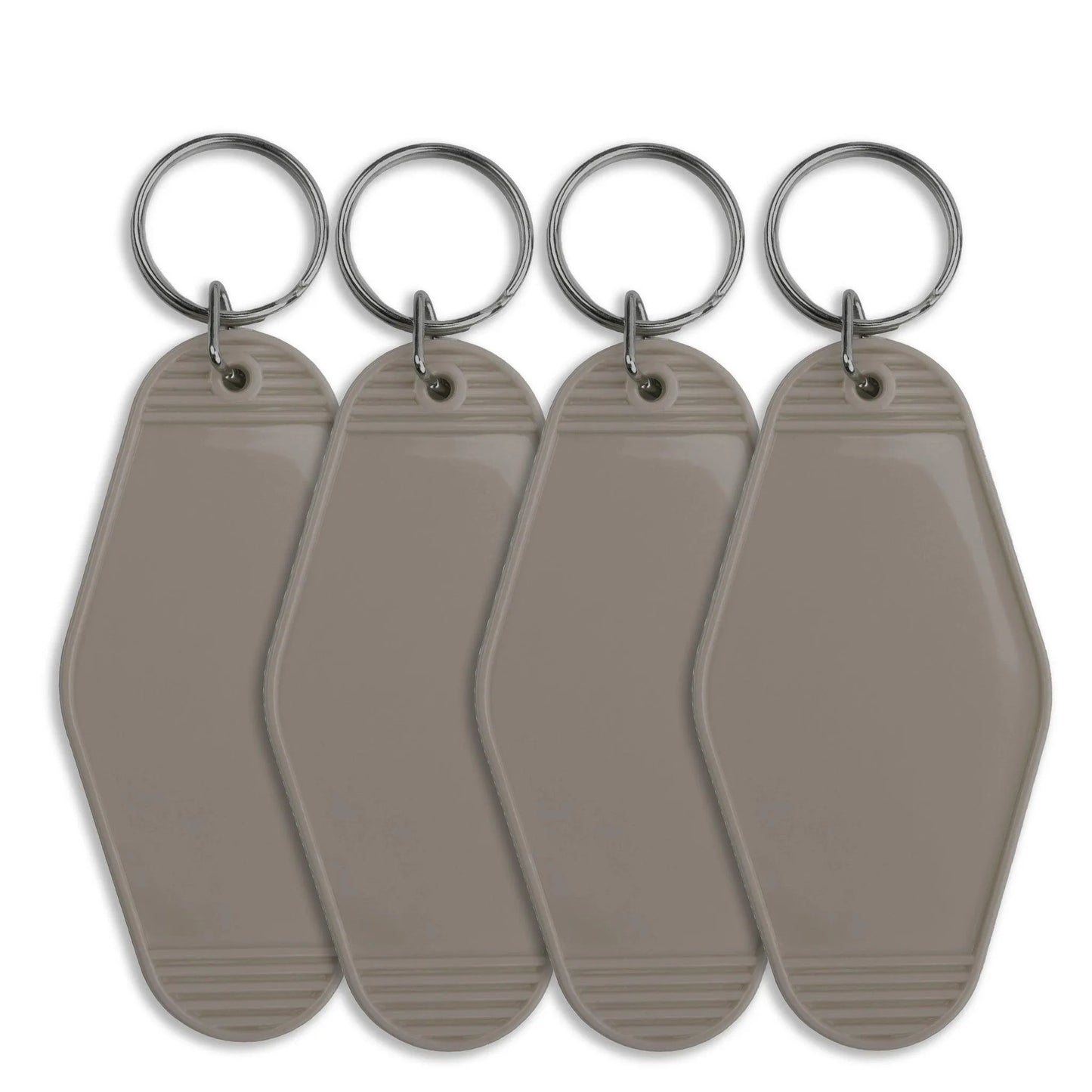 Master Maker Crafts -  Retro Motel Keychain with Silver Ring - Gray (4 per Set)