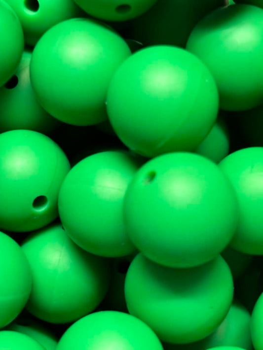 15mm Solid Green HL match Silicone Bead