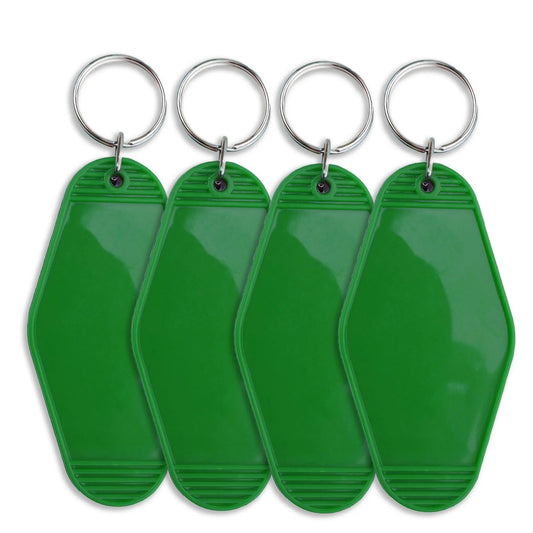 Master Maker Crafts -  Retro Motel Keychain with Silver Ring - Green (4 per Set)