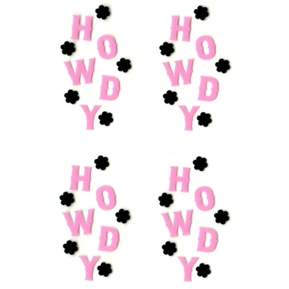 Master Maker Crafts -  UV DTF Decal - Howdy Pink 4 Set 2" (Keychain NOT Inclued)