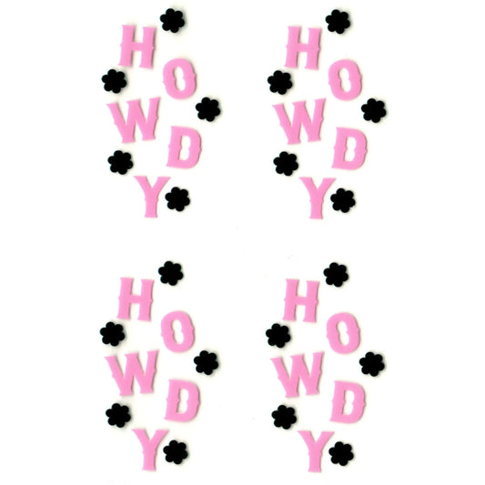 Master Maker Crafts -  UV DTF Decal - Howdy Pink 4 Set 2" (Keychain NOT Inclued)