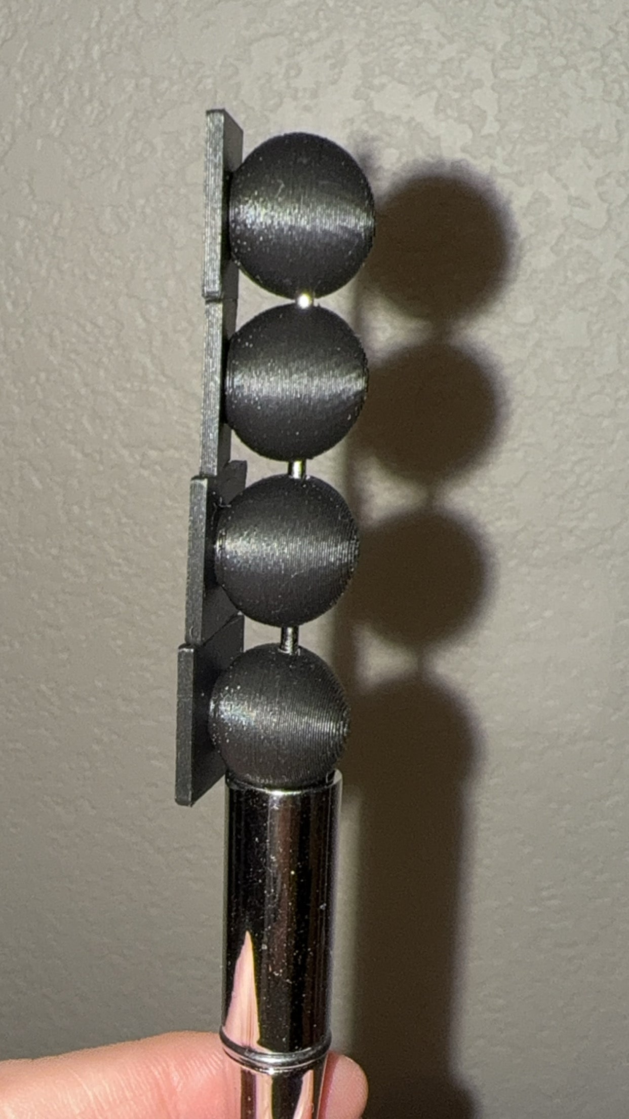 Bead with Flat-Back Attachment for Acrylic Flatbacks Black 3D Printed - 16mm - 10 pack (see all pictures)