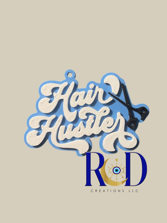 Hair Hustler Ready to Ship NFC Weblink Keychain -3D Printed Social Media Scan Tag for Content Creators and Businesses