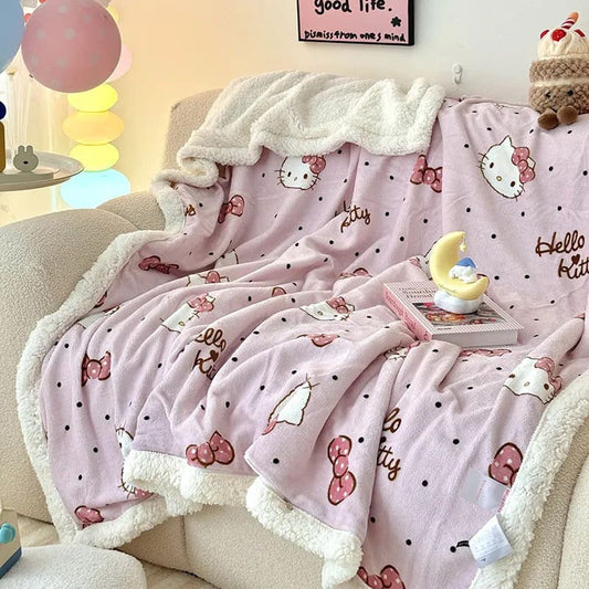 PublicHelloKitty Super Soft Lamb Wool Plush Throw Blanket 150cm x 200 cm- Pink