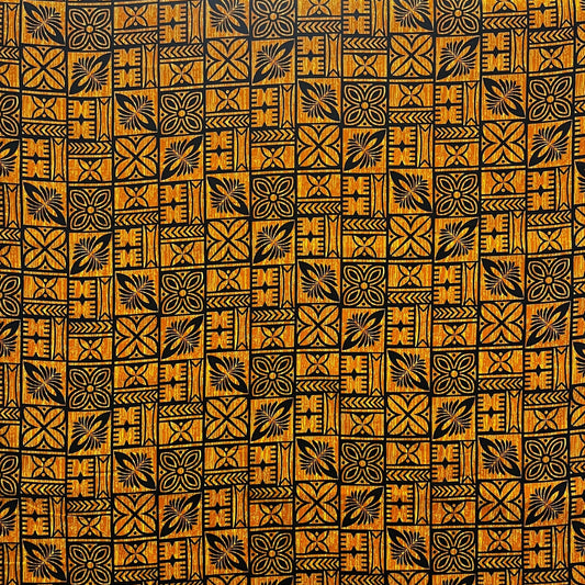 Traditional Polynesian Tapa Pattern Cotton Fabric | Islands Fabric