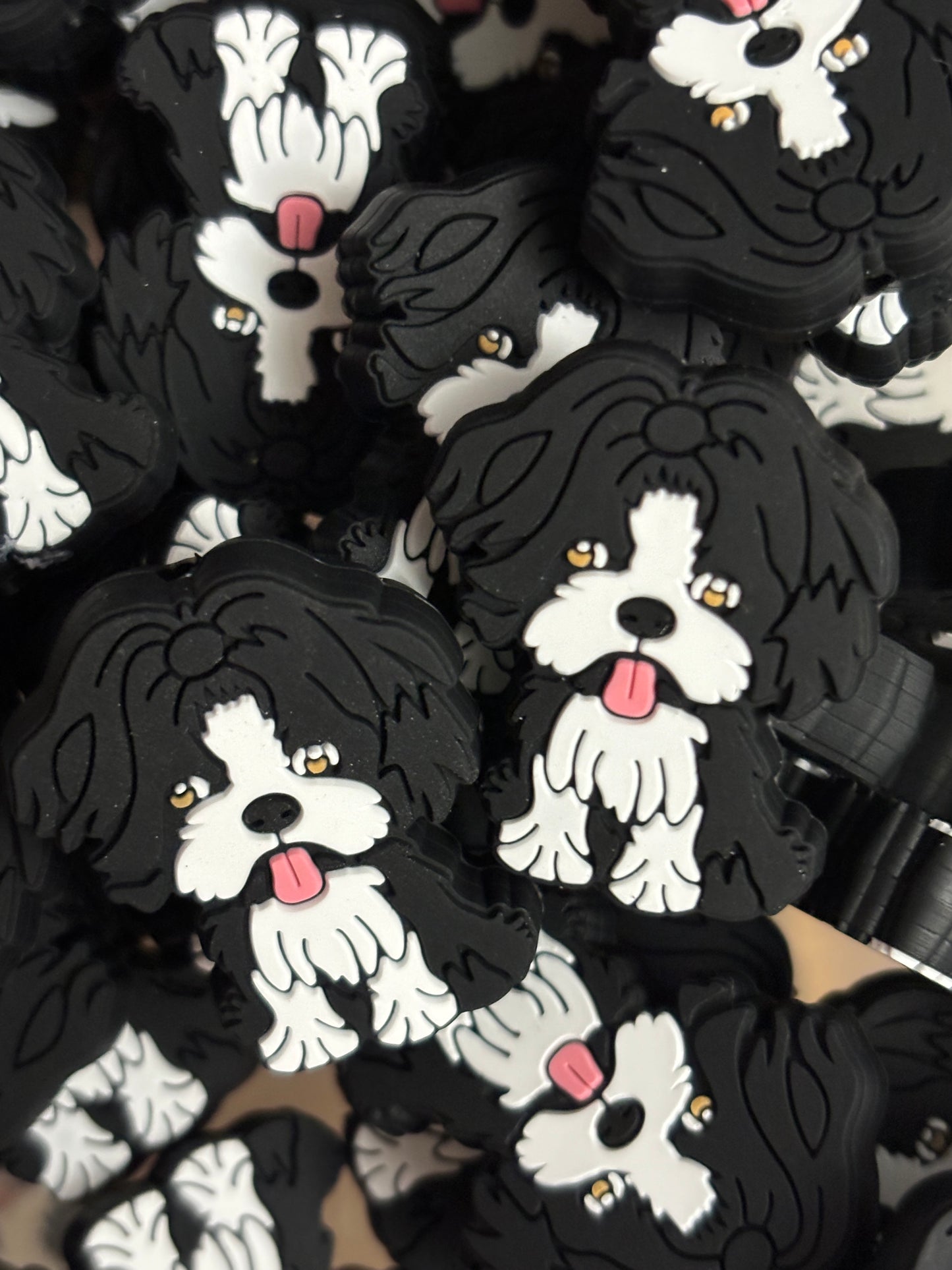 0077 - Animal - Dog - Shih Tzu Black Boy Silicone Focal