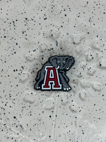 College - Alabama Tide Elephant Silicone Focal - 5 Count