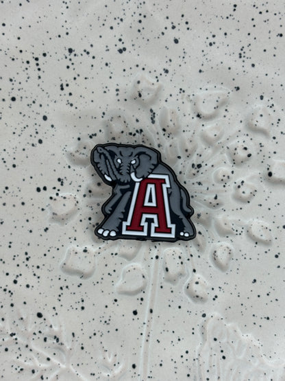 College - Alabama Tide Elephant Silicone Focal - 5 Count
