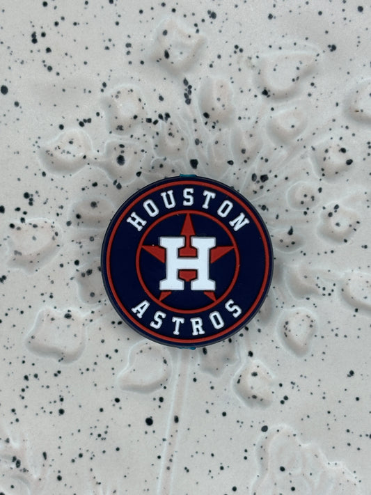 Baseball - Houston Astros Silicone Focal - Bead Sister Collab - 5 Count