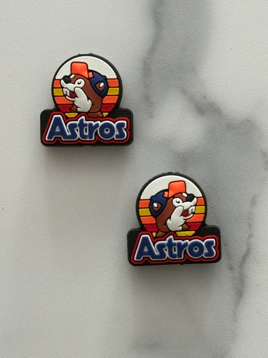 Baseball - Houston Astros Bucee's PVC Focal - Bead Sister Collab - 5 Count