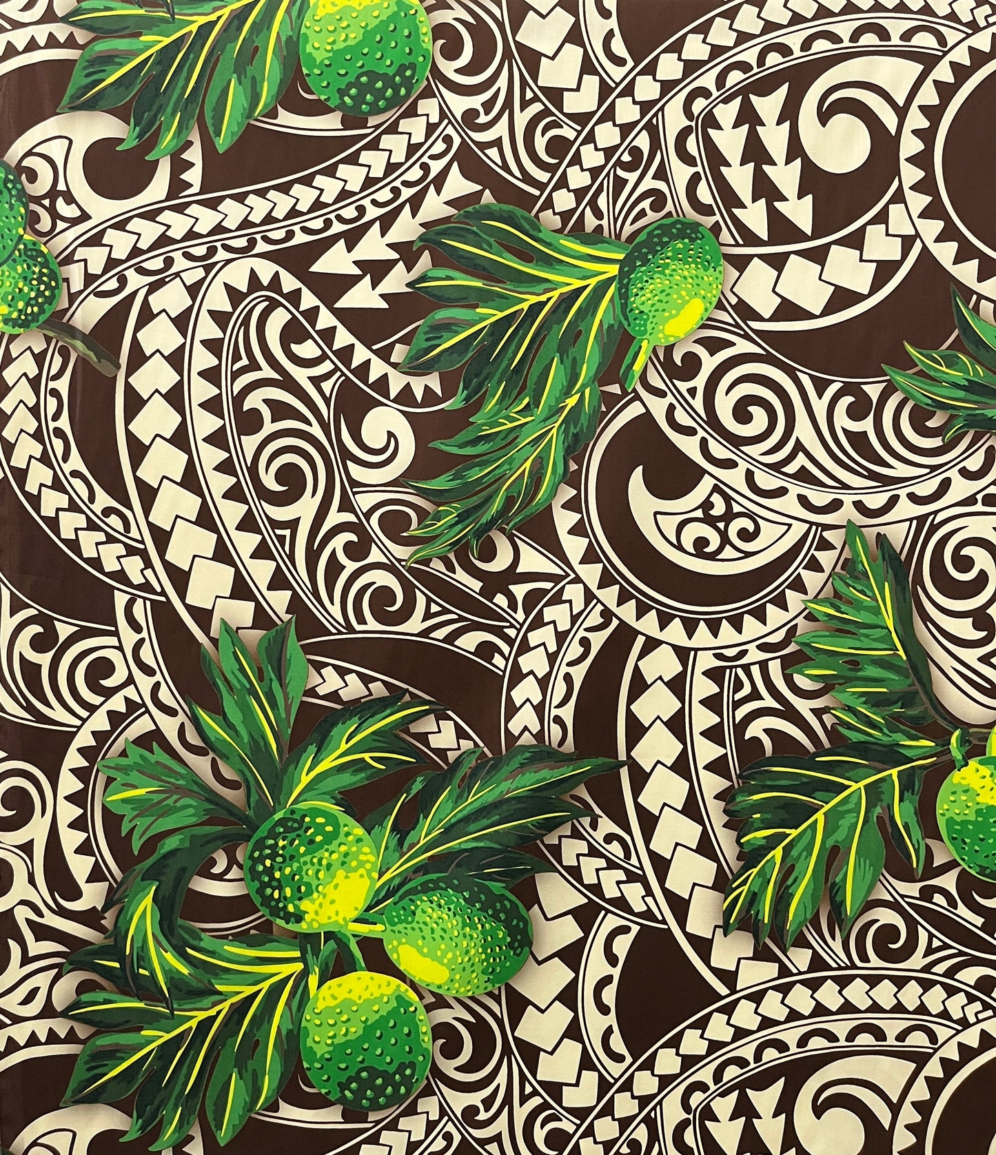 Longan, Traditional Tattoo Background Poly Cotton Fabric | Islands Fabric