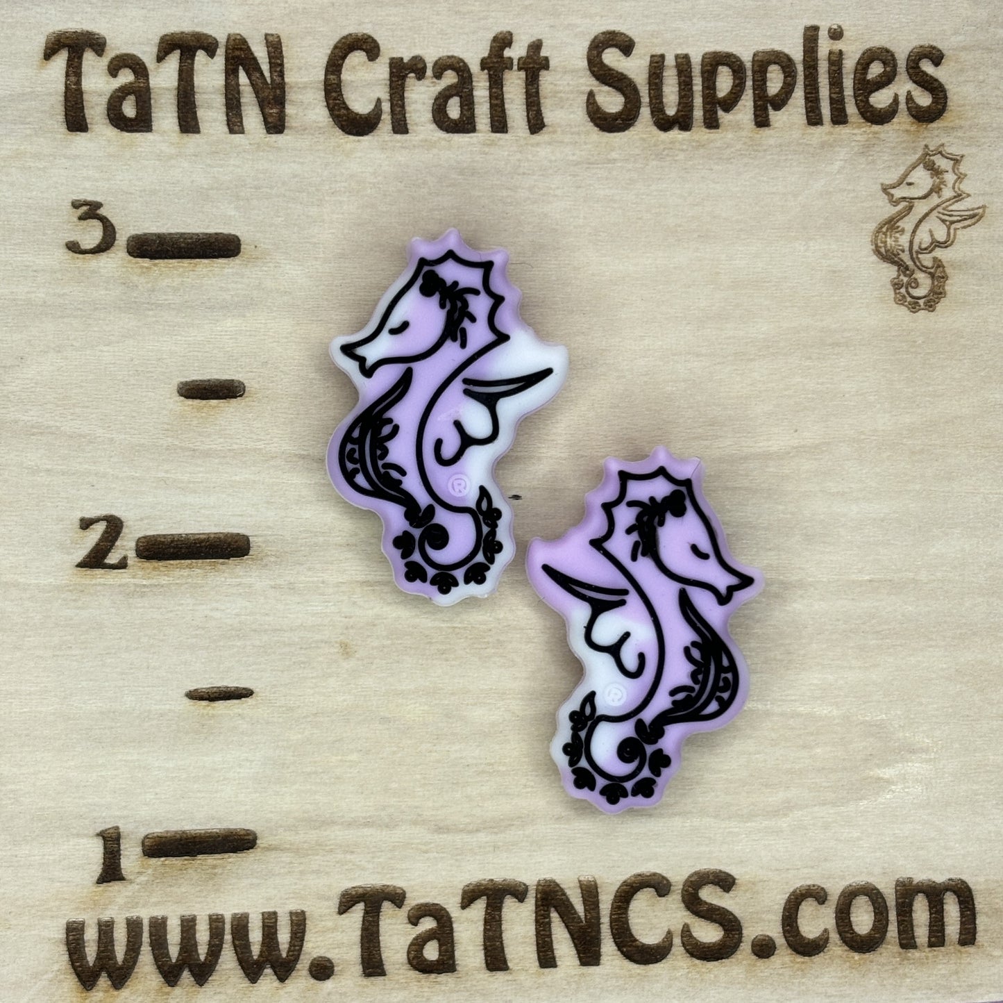 Animal - Seahorse Purple Silicone Focal 6021 - 5 Count