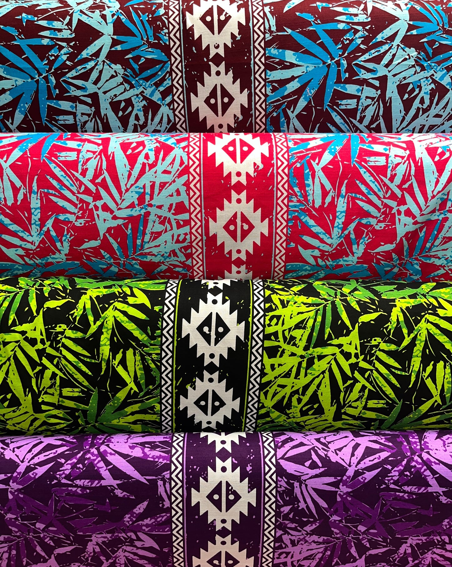 Areca Plam Tree Leaves Light Barkcloth Fabric | Islands Fabric