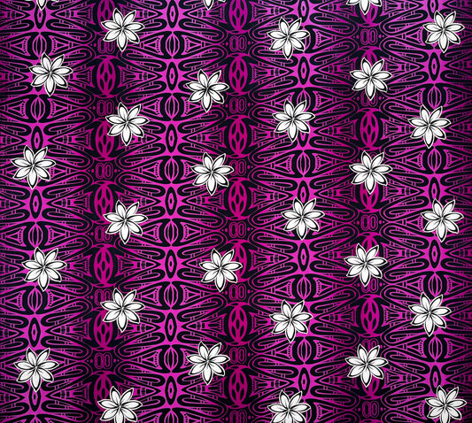 Tiare Polynesian Geometric design Fabric | Cotton
