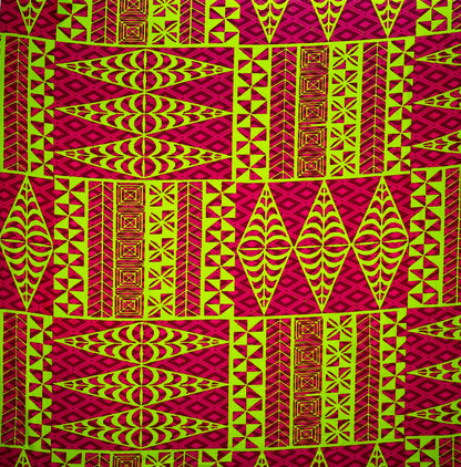 Traditional Tongan Geometric Design Fabric | Cotton