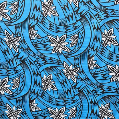 Floral Traditional Polynesian Tattoo Background Poly Cotton Fabric | Islands Fabric