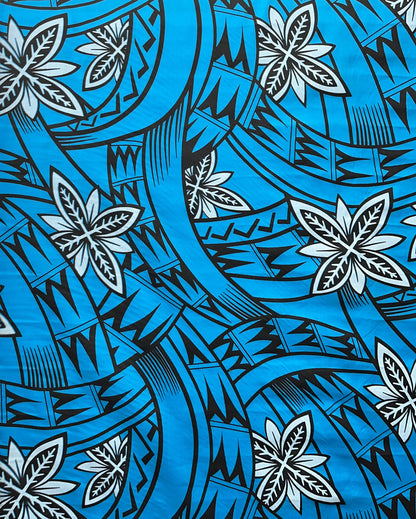 Floral Traditional Polynesian Tattoo Background Poly Cotton Fabric | Islands Fabric