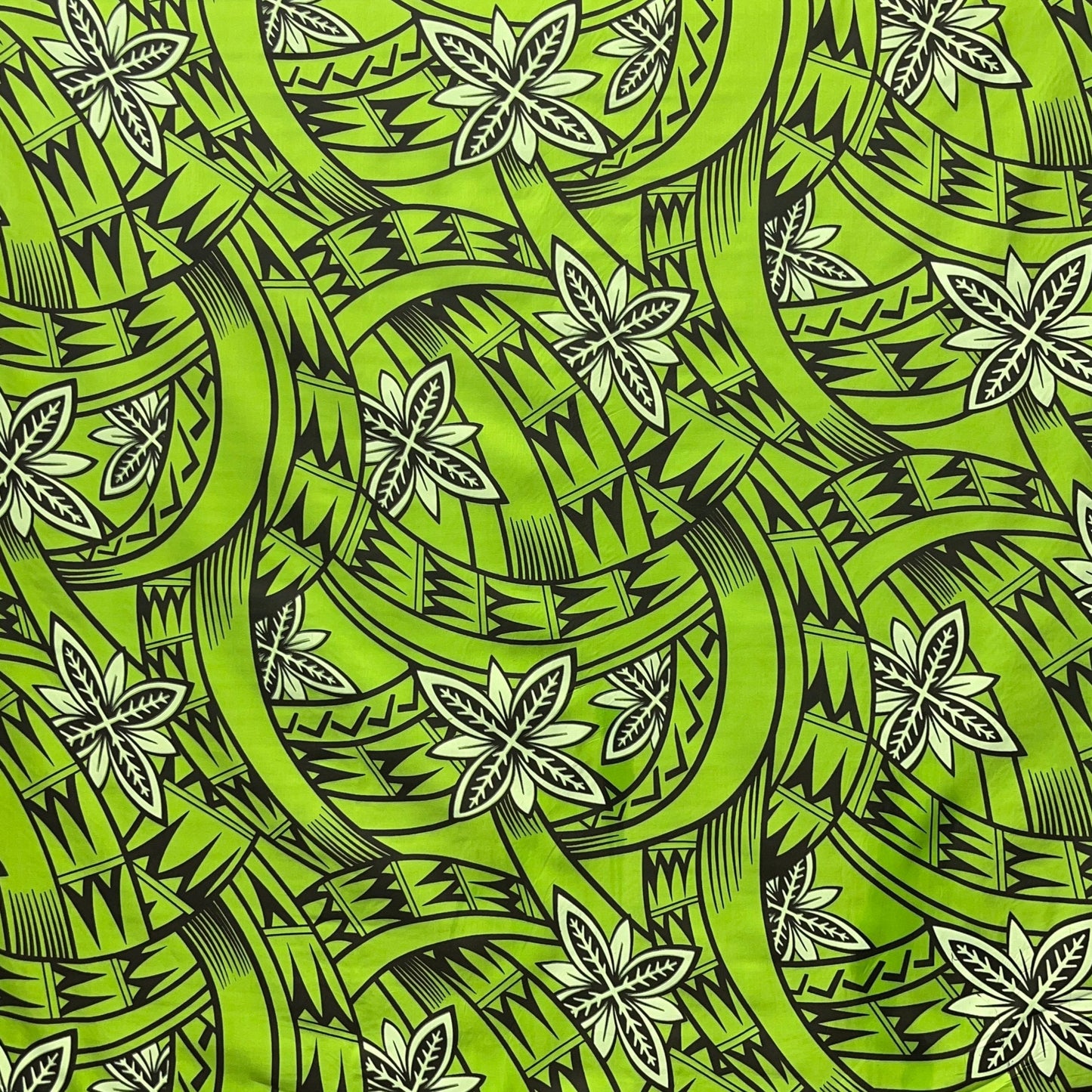 Floral Traditional Polynesian Tattoo Background Poly Cotton Fabric | Islands Fabric