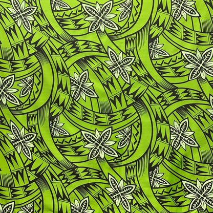 Floral Traditional Polynesian Tattoo Background Poly Cotton Fabric | Islands Fabric