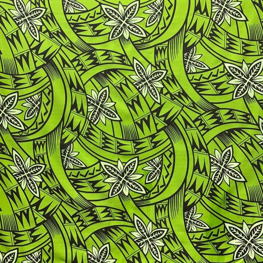 Floral Traditional Polynesian Tattoo Background Poly Cotton Fabric | Islands Fabric