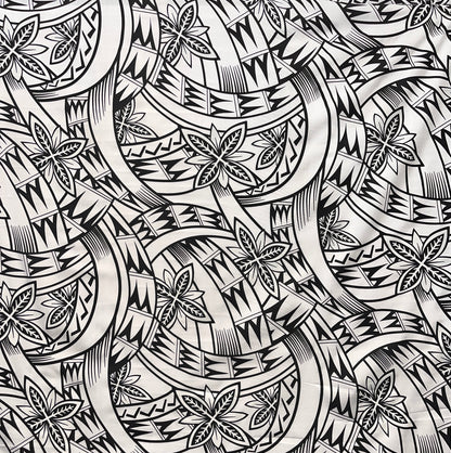 Floral Traditional Polynesian Tattoo Background Poly Cotton Fabric | Islands Fabric