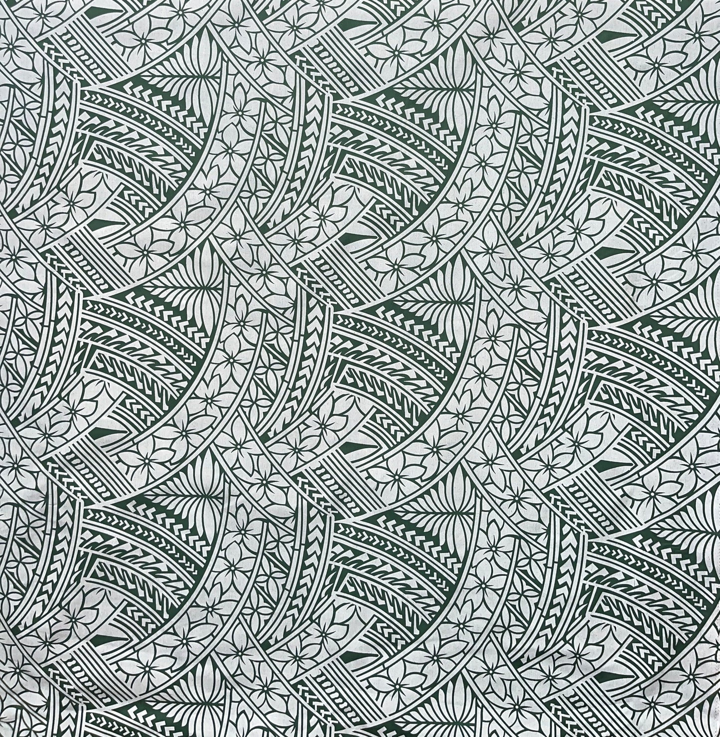 Hibiscus Traditional Polynesian Tattoo Poly Cotton Fabric | Islands Fabric