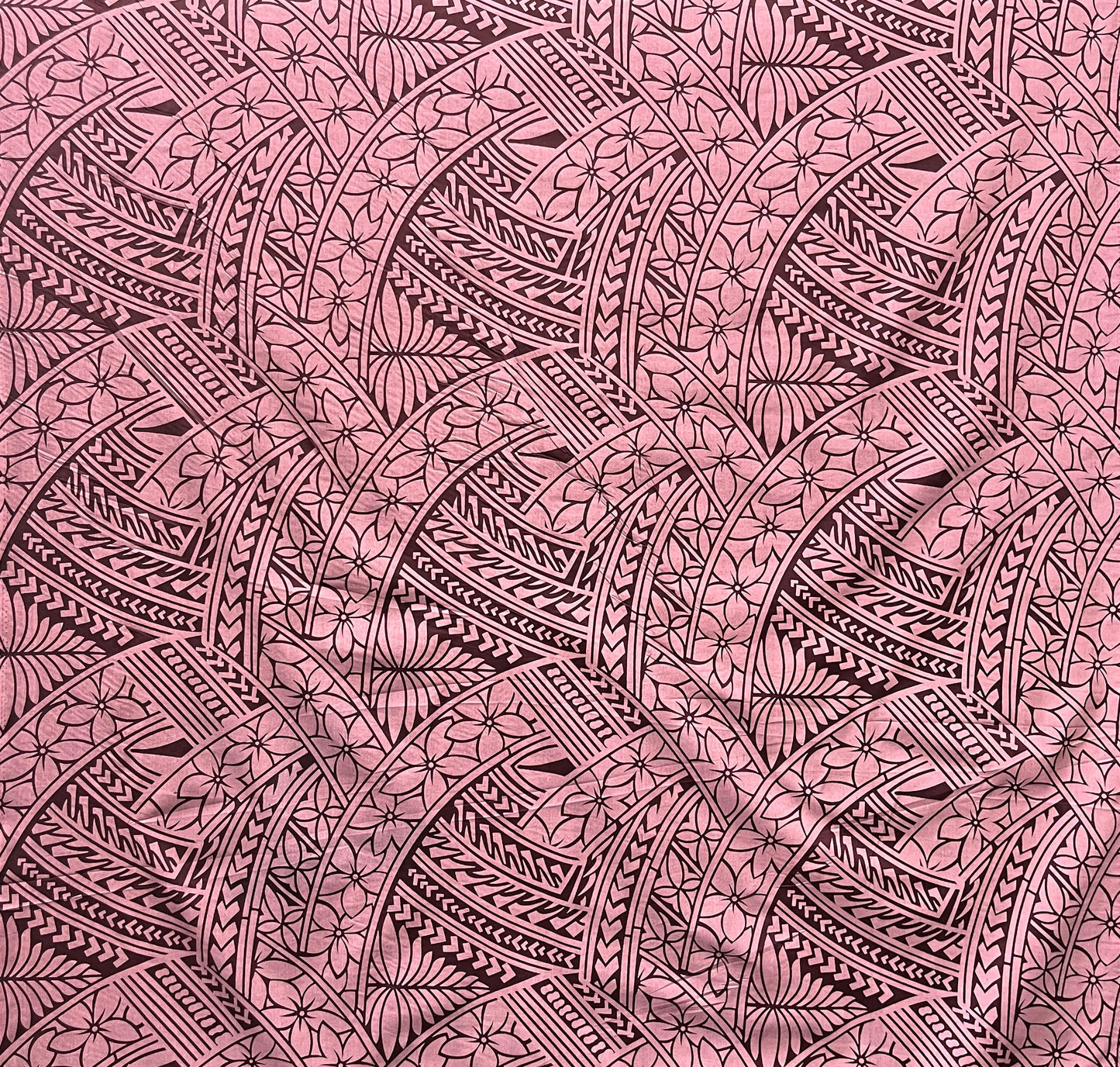 Hibiscus Traditional Polynesian Tattoo Poly Cotton Fabric | Islands Fabric