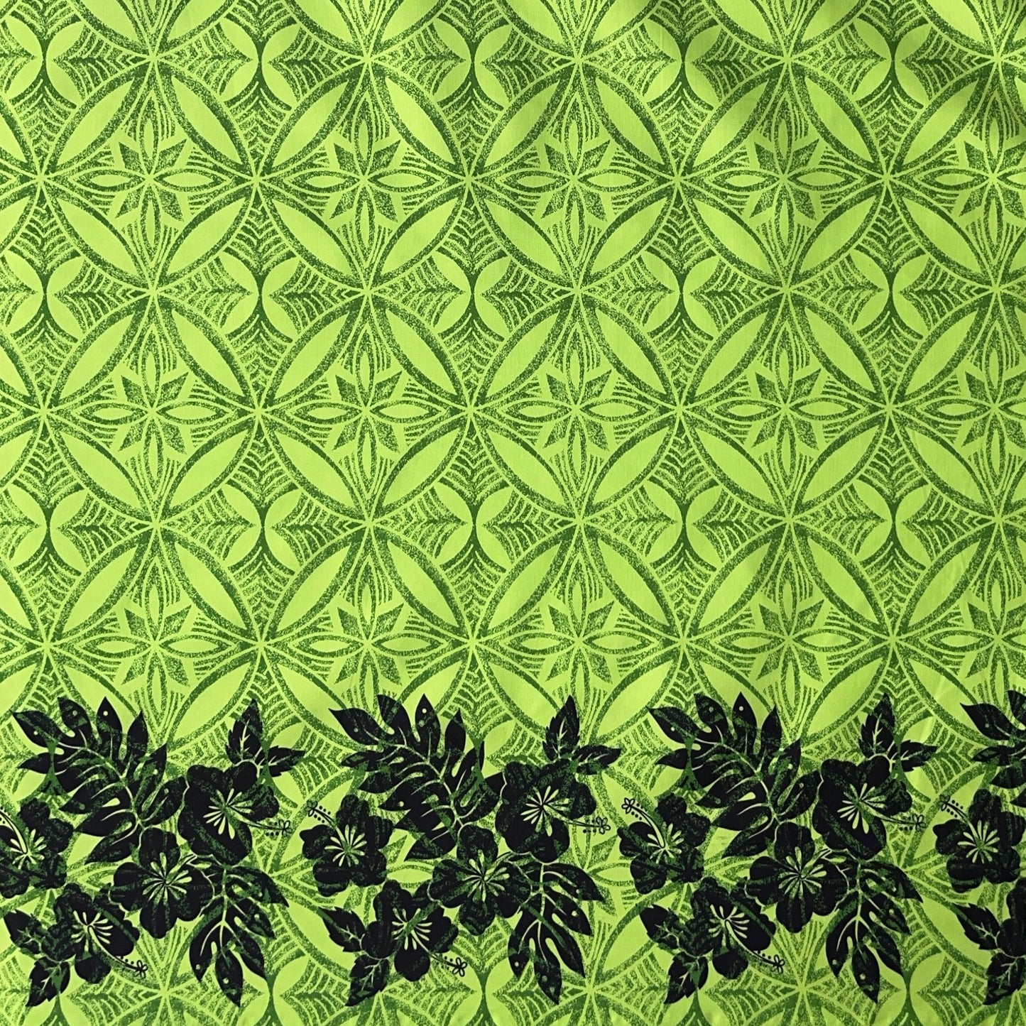 Tropical Floral Border Polyester Fabric | Islands Fabric