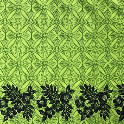 Tropical Floral Border Polyester Fabric | Islands Fabric