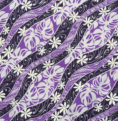 Tiare Monstera Traditional Tattoo Poly Cotton Fabric | Islands Fabric