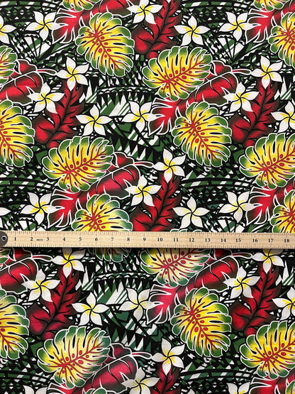 Tiare Split Leaf Monstera Poly-Cotton Fabric | Islands Fabric