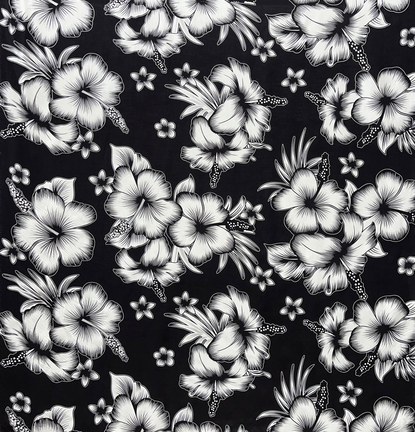 Hibiscus Cluster Rayon Challis Fabric | Islands Fabric