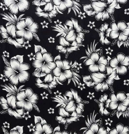 Hibiscus Cluster Rayon Challis Fabric | Islands Fabric
