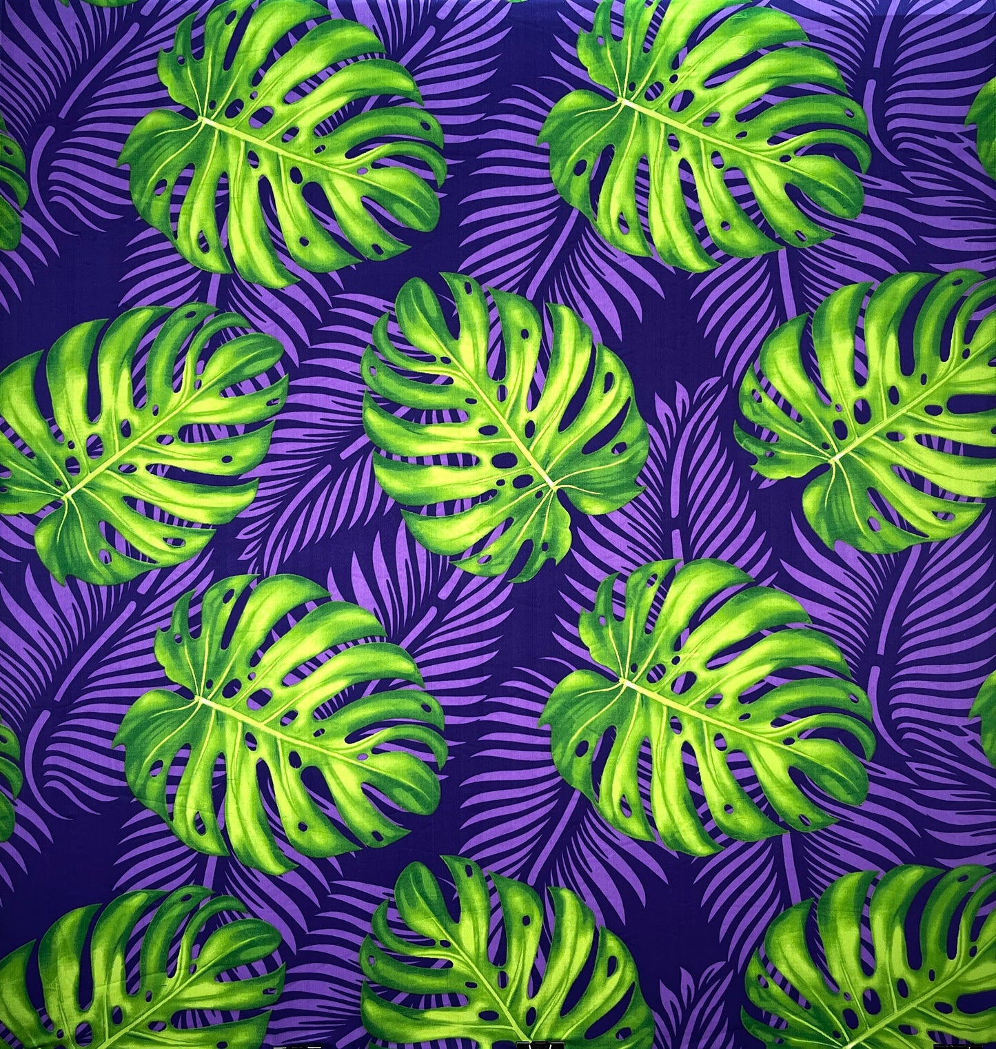 Monstera Dypsis Lutescens Leaves Peachskin Fabric | Islands Fabric