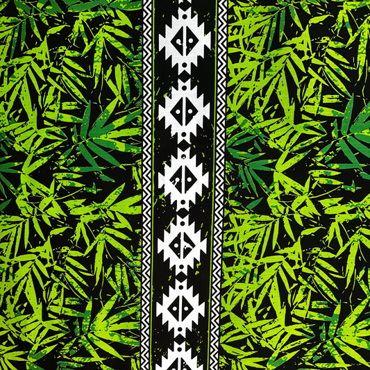 Areca Plam Tree Leaves Light Barkcloth Fabric | Islands Fabric