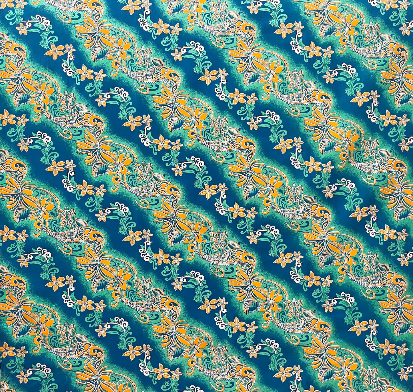 Diagonal Tiare Lei Polyester Fabric | Islands Fabric
