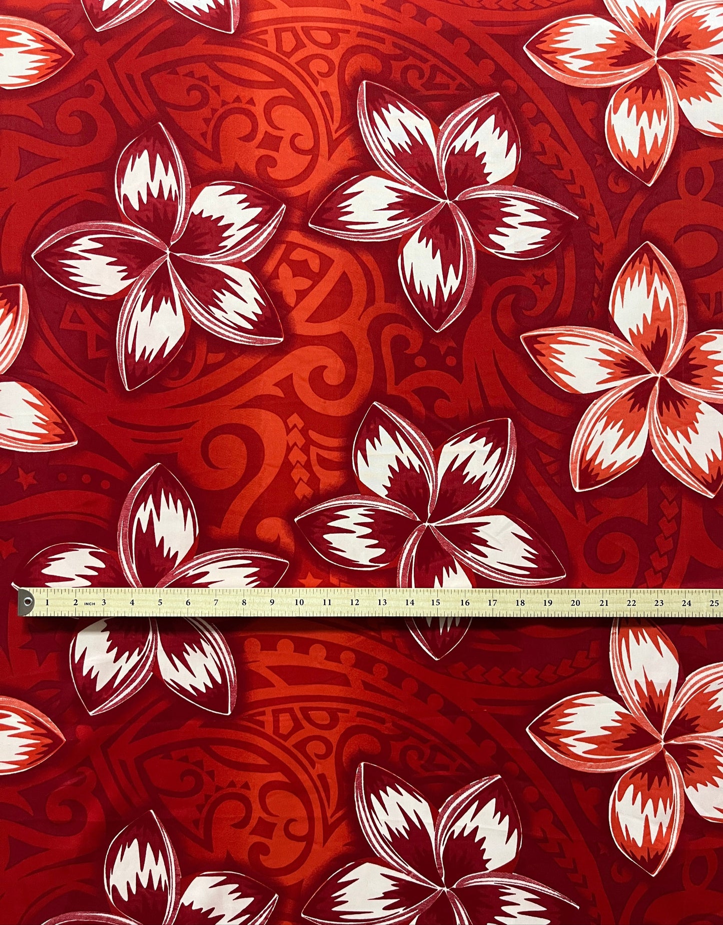 Plumeria Traditional Tattoo background Peachskin Fabric | Islands Fabric