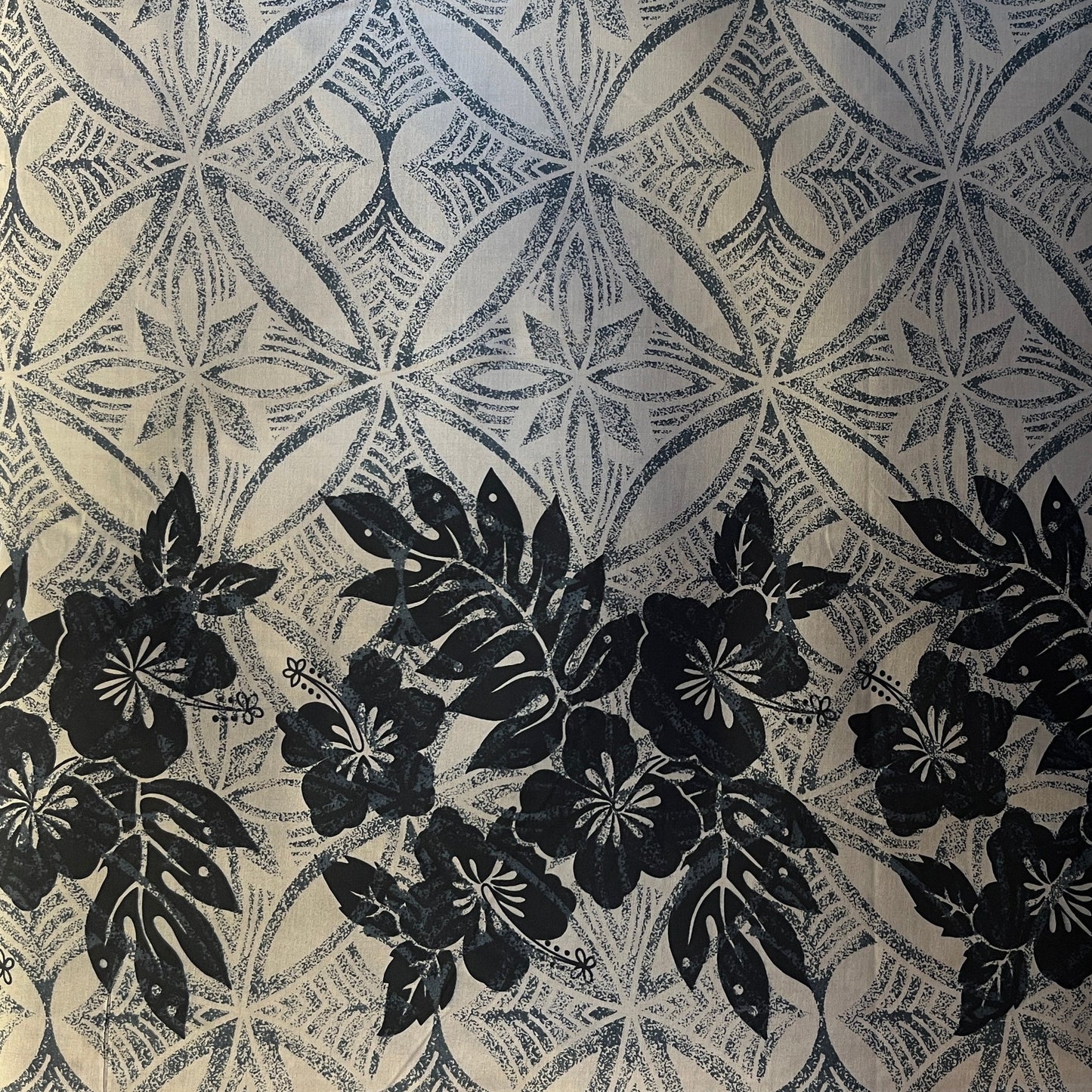 Tropical Floral Border Polyester Fabric | Islands Fabric