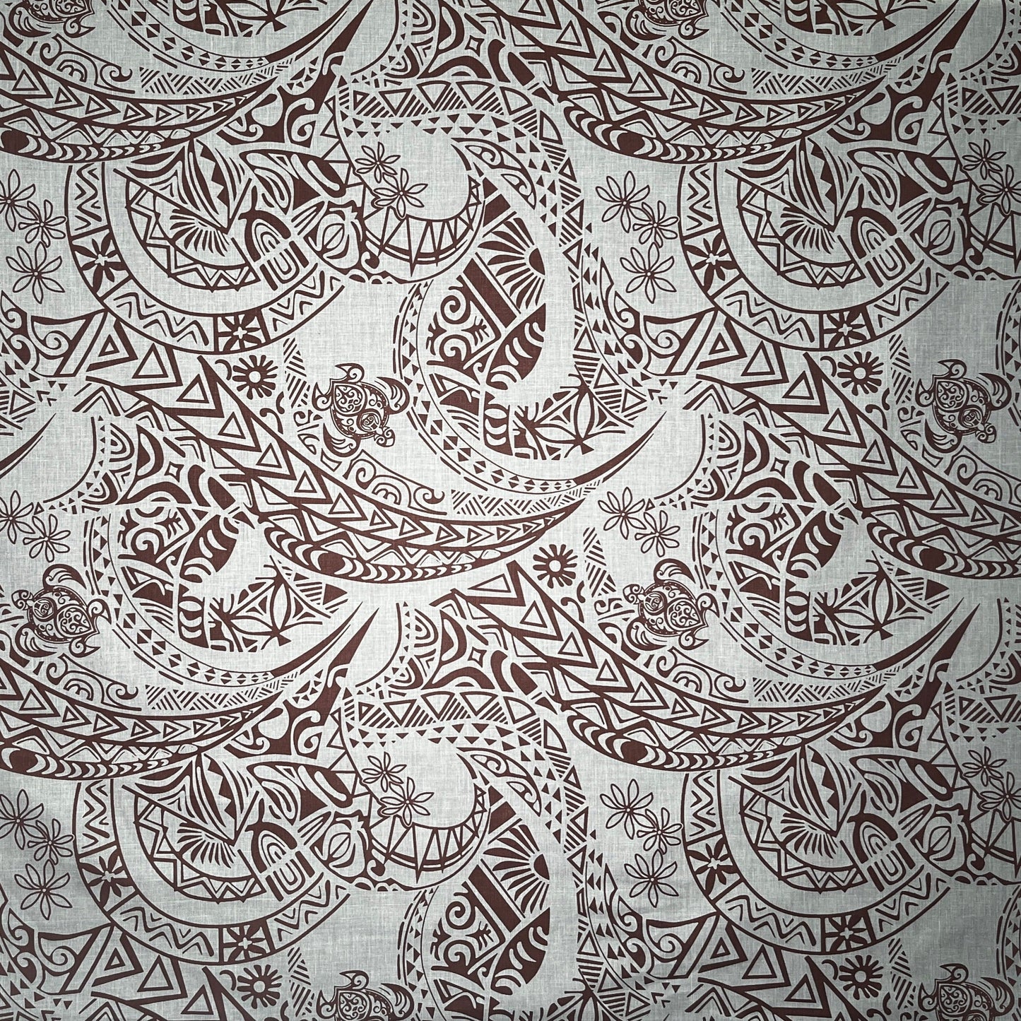 Tribal Tattoo w/Turtles Fabric | Chambray (Denim Look)