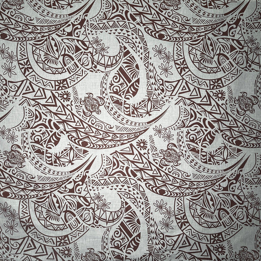 Tribal Tattoo w/Turtles Fabric | Chambray (Denim Look)