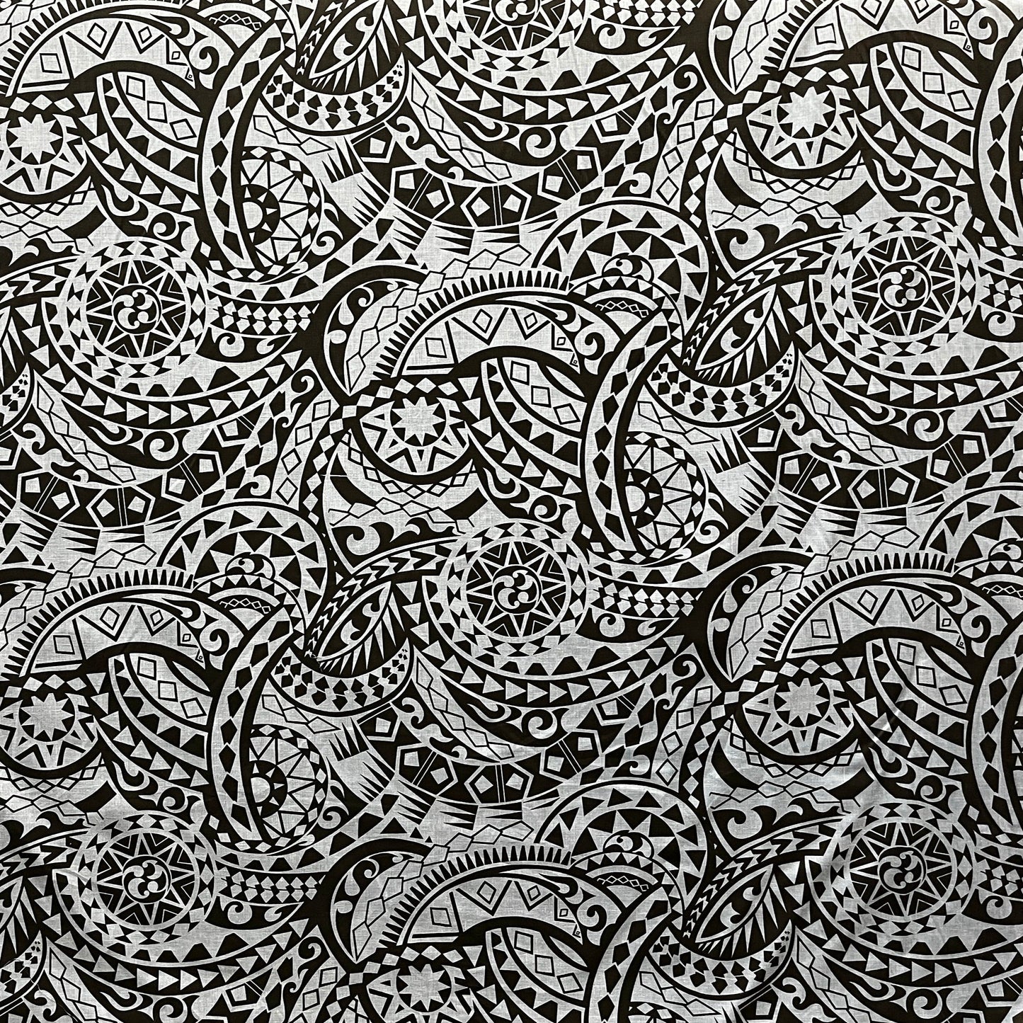 Traditional Tattoo Polynesian Chambray (Denim Look) Fabric | Islands Fabric