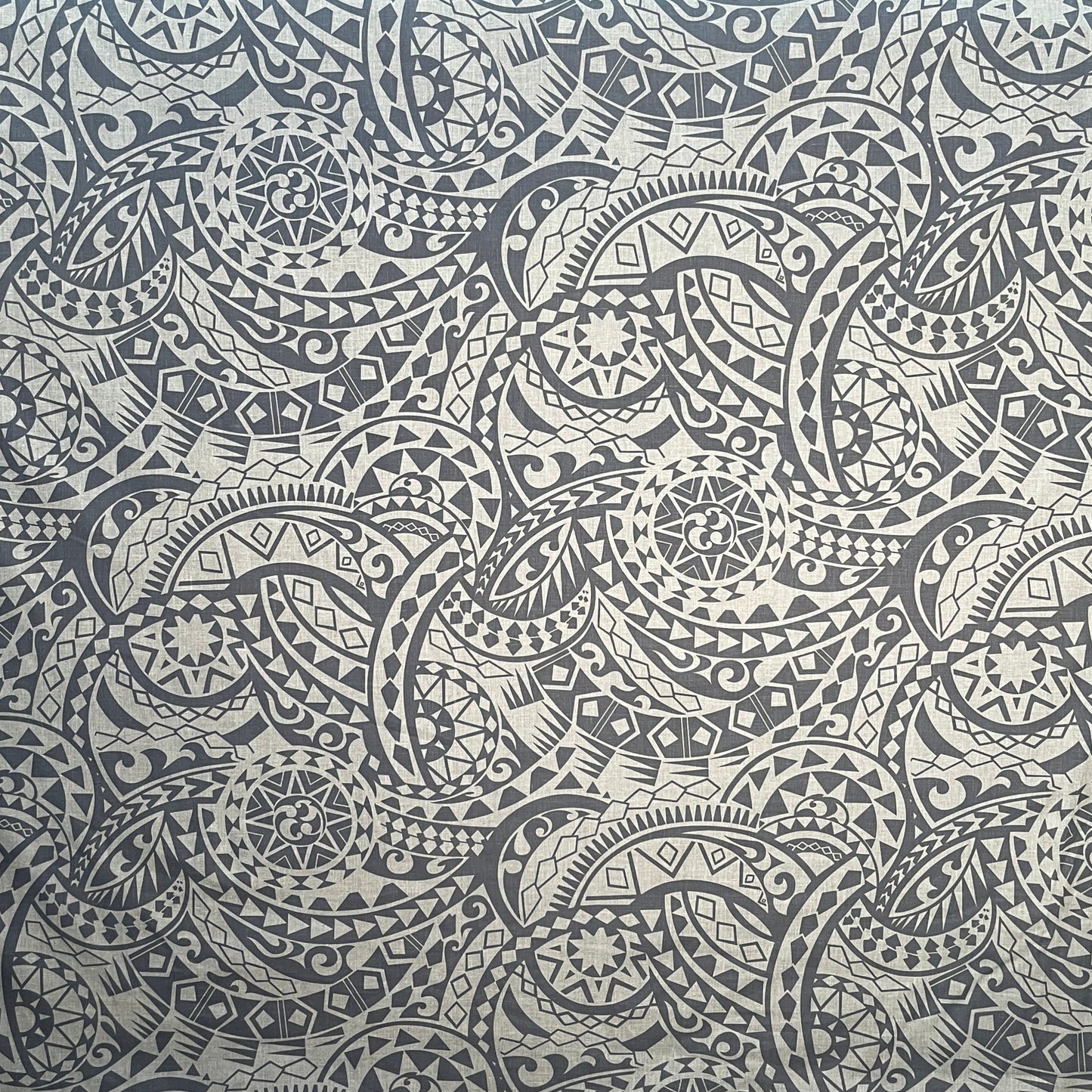 Traditional Tattoo Polynesian Chambray (Denim Look) Fabric | Islands Fabric